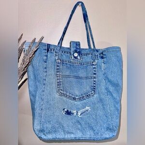 Upcycled jeans tote bag